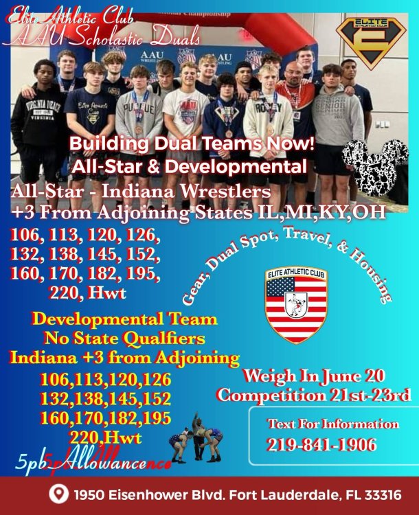 AAU Disney Duals 2024 Wrestlers Wanted for Dual Teams IndianaMat